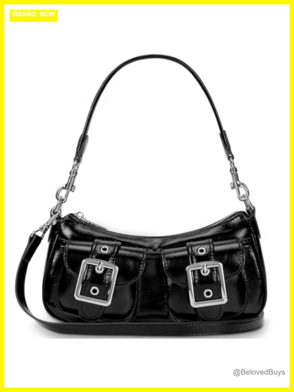 Y2k faux leather shoulder bag hobo tote crossbody